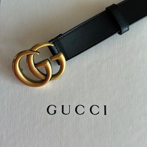 Gucci Leather belt with Double G buckle